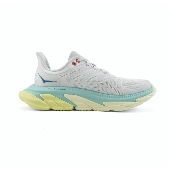 NEW HOKA women's clifton edge running shoes in blanc de blanc/blue tint - Picture 2 of 5